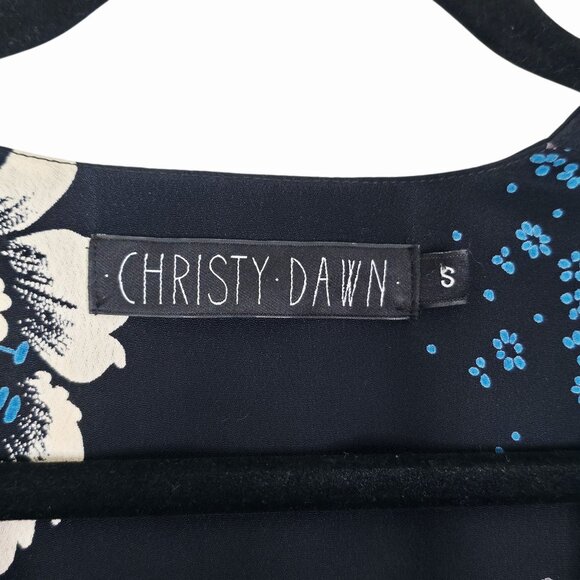 Christy Dawn Bergen Midnight Floral Dress Wrap Black Blue Maxi Size S - Picture 4 of 8
